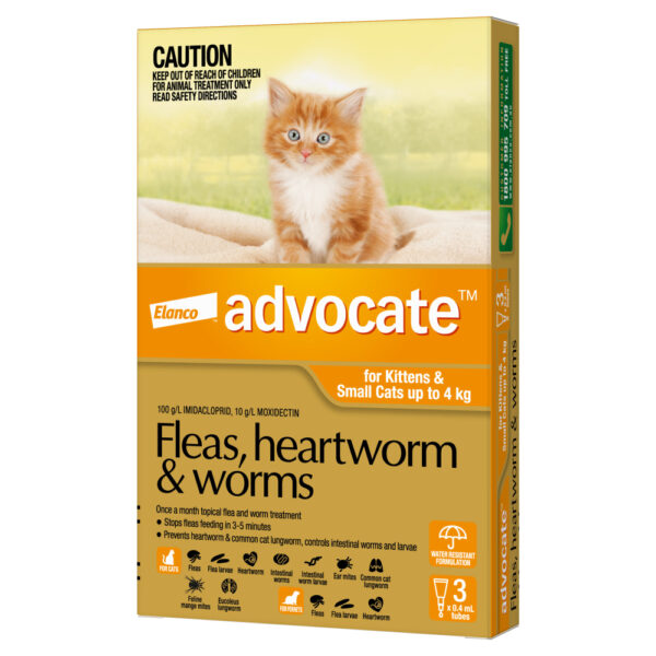Advocate Orange Spot-On for Kittens & Small Cats - 3 Pack